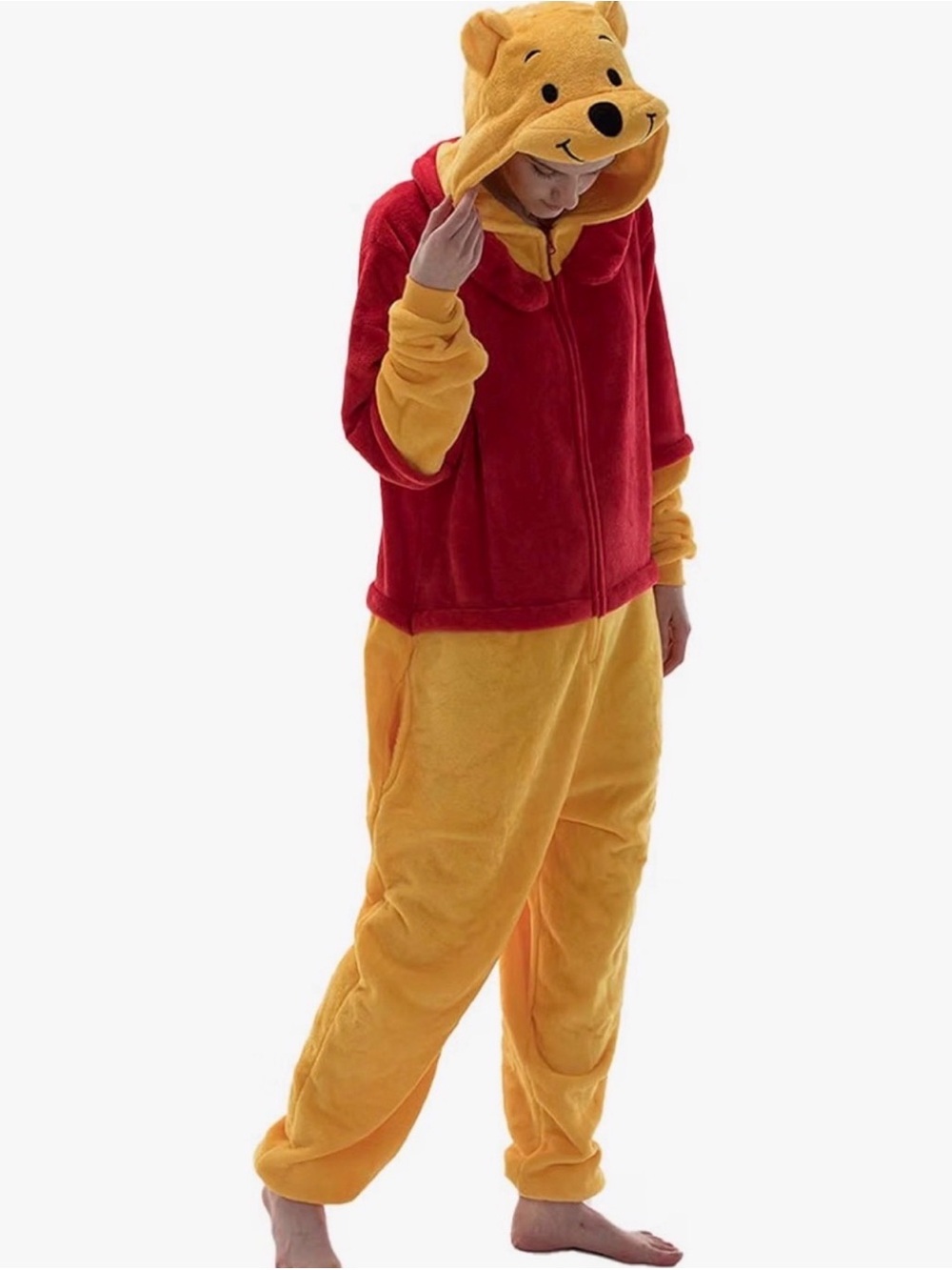 Women's Plush Pooh-Inspired Red & Yellow Costume Large NWT